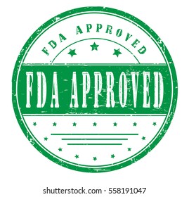 rubber stamp with text "fda approved" on white, vector illustration
