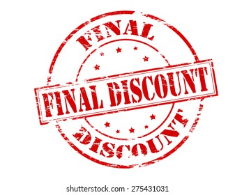 Rubber stamp with text final discount inside, vector illustration