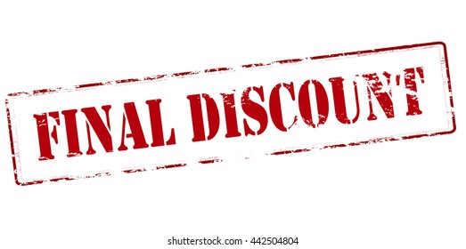 Rubber stamp with text final discount inside, vector illustration