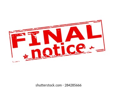 Rubber stamp with text final notice inside, vector illustration