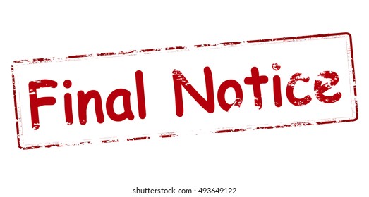 Rubber stamp with text final notice inside, vector illustration