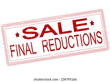 Rubber stamp with text final reductions inside, vector illustration