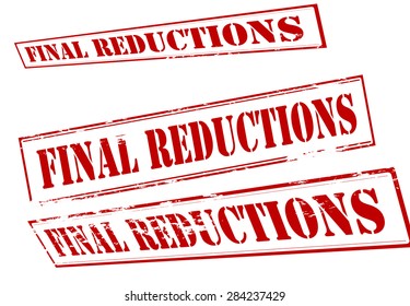 Rubber stamp with text final reductions inside, vector illustration