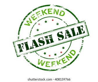 Rubber stamp with text flash sale inside, vector illustration