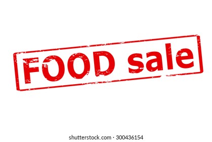 Rubber stamp with text food sale inside, vector illustration