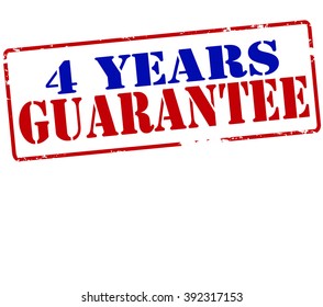 Rubber stamp with text four years guarantee inside, vector illustration