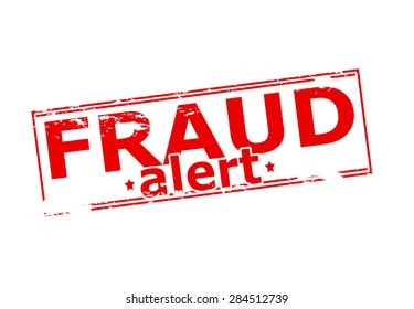 Rubber stamp with text fraud alert inside, vector illustration