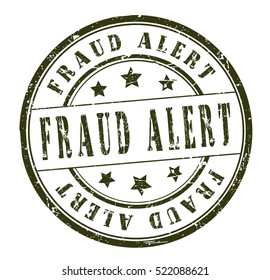rubber stamp with text "fraud alert" on white, vector illustration