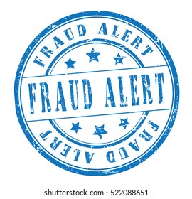rubber stamp with text "fraud alert" on white, vector illustration