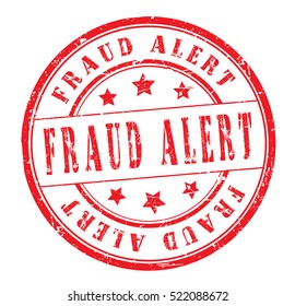 rubber stamp with text "fraud alert" on white, vector illustration