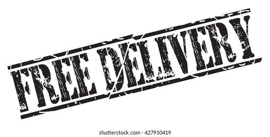 rubber stamp with text "free delivery" on white, vector illustration
