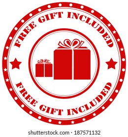 Rubber stamp with text Free Gift Included,vector illustration