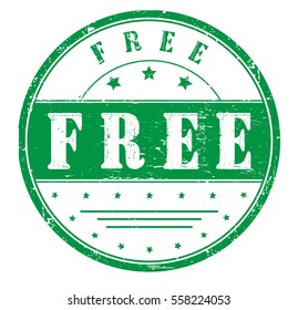rubber stamp with text "free" on white, vector illustration