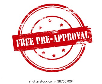 Rubber stamp with text free pre approval inside, vector illustration