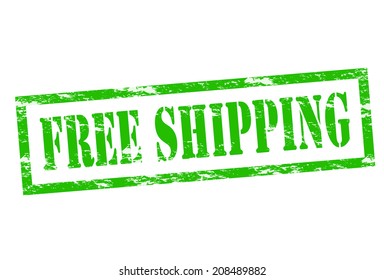 Rubber stamp with text free shipping inside, vector illustration