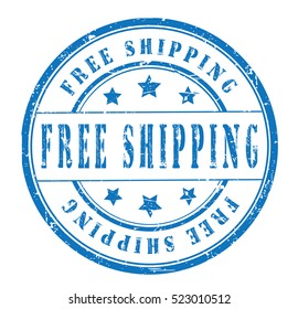 rubber stamp with text "free shipping" on white, vector illustration