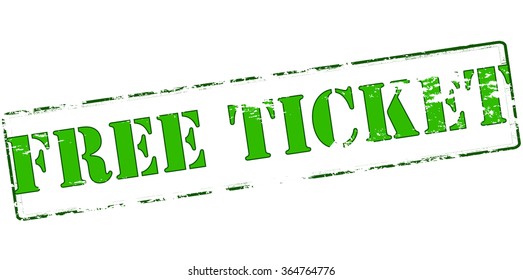 Rubber stamp with text free tickets inside, vector illustration