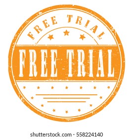 rubber stamp with text "free trial" on white, vector illustration