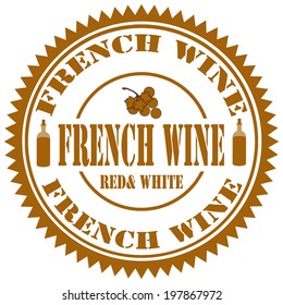Rubber stamp with text French Wine,vector illustration