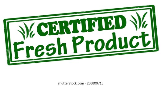Rubber stamp with text fresh product inside, vector illustration