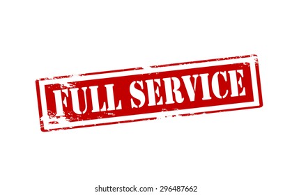 Rubber stamp with text full service inside, vector illustration