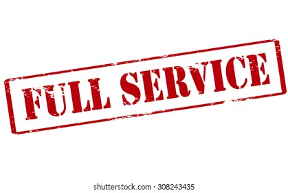 Rubber stamp with text full service inside, vector illustration