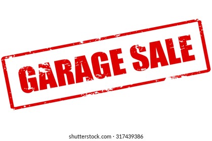 Rubber stamp with text garage sale inside, vector illustration