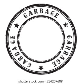 rubber stamp with text "garbage" on white, vector illustration