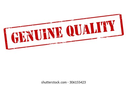 Rubber stamp with text genuine quality inside, vector illustration
