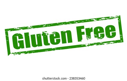 Rubber stamp with text gluten free inside, vector illustration