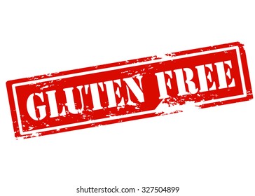 Rubber stamp with text gluten free inside, vector illustration