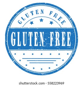 rubber stamp with text "gluten free" on white, vector illustration