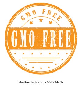 rubber stamp with text "gmo free" on white, vector illustration