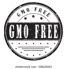 rubber stamp with text "gmo free" on white, vector illustration