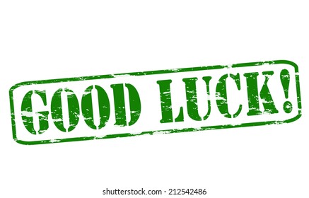 Rubber stamp with text good luck inside, vector illustration