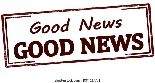 Rubber stamp with text good news inside, vector illustration