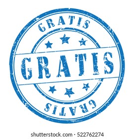 rubber stamp with text "gratis" on white, vector illustration