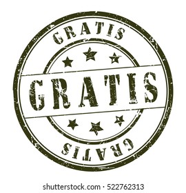 rubber stamp with text "gratis" on white, vector illustration