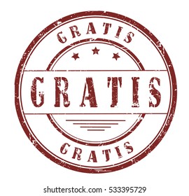 rubber stamp with text "gratis" on white, vector illustration