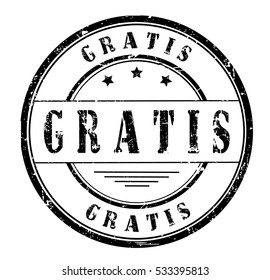 rubber stamp with text "gratis" on white, vector illustration