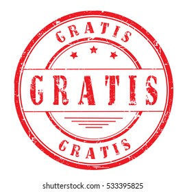 rubber stamp with text "gratis" on white, vector illustration