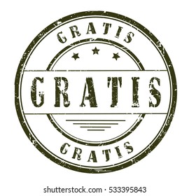 rubber stamp with text "gratis" on white, vector illustration