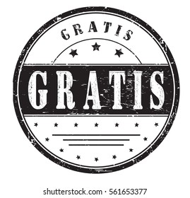 rubber stamp with text "gratis" on white, vector illustration