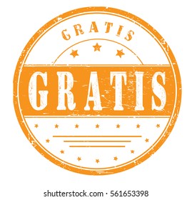 rubber stamp with text "gratis" on white, vector illustration