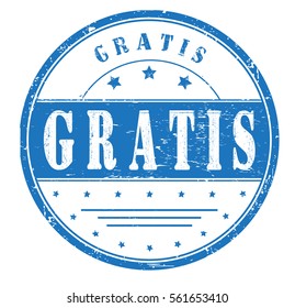 rubber stamp with text "gratis" on white, vector illustration