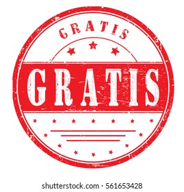 rubber stamp with text "gratis" on white, vector illustration