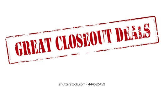Rubber stamp with text great closeout deals inside, vector illustration