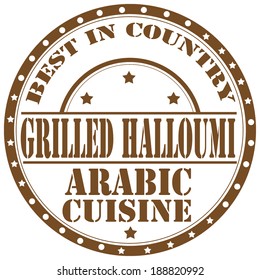 Rubber stamp with text Grilled Halloumi,vector illustration