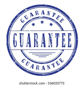 Rubber stamp with text, GUARANTEE, on white, vector illustration