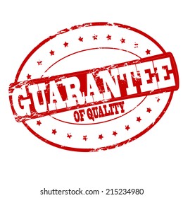 Rubber stamp with text guarantee of quality inside, vector illustration